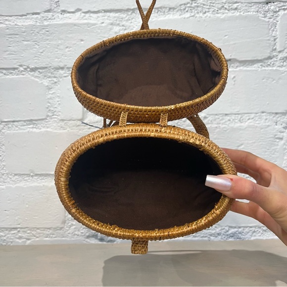 Bali Chic Rattan Round Handle Purse - Picture 2 of 4